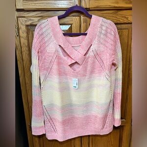 Maurice’s Women Cotton Criss Cross Sweater, NWT!!